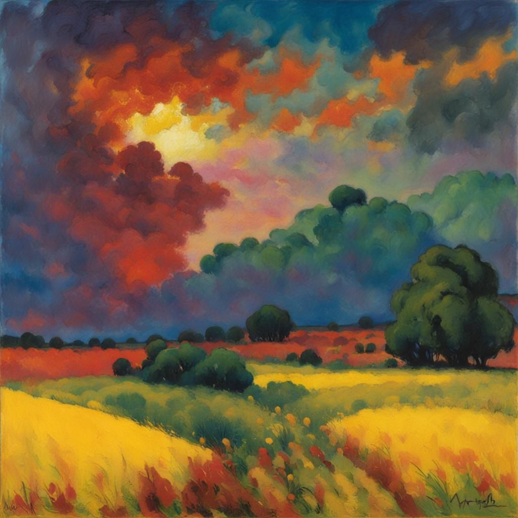 Dramatic Landscape in Expressionist Style