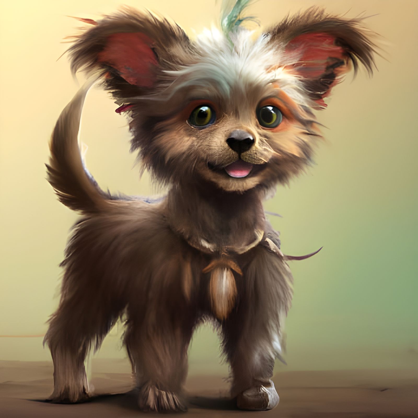 Whimsical 3D Portrait of Maltese-Yorkie Mix Breed