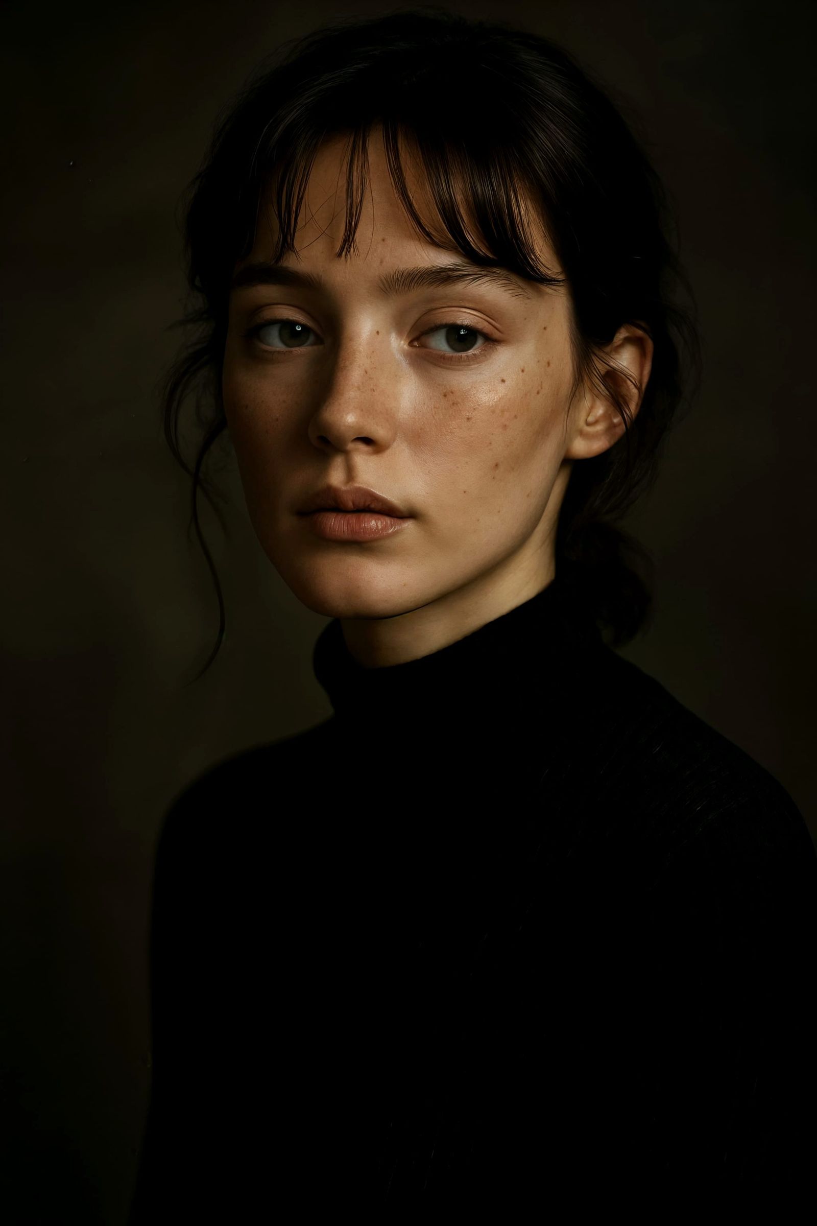 Minimalist European Portrait with Moody Lighting