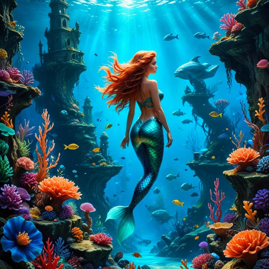 Ethereal Mermaids in a Bioluminescent Kingdom