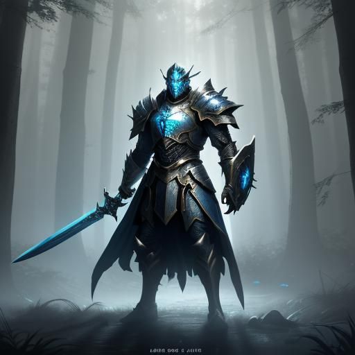Armored Warrior in Mystical Forest Concept Art