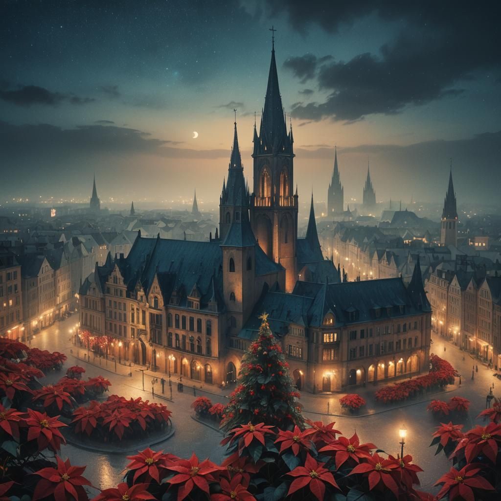 Poinsettia City Square in Surreal Urban Fantasy