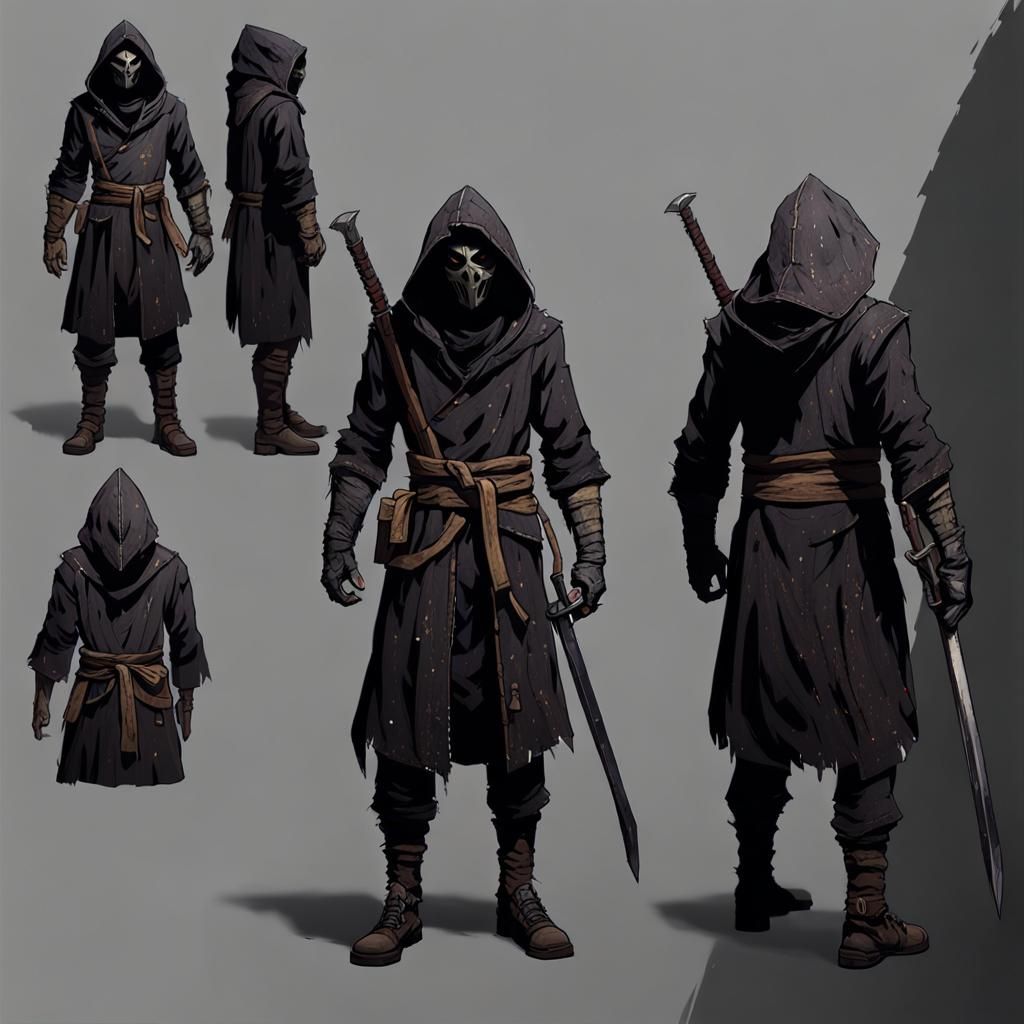 D&D Rogue OC with Oni Mask and Rapier