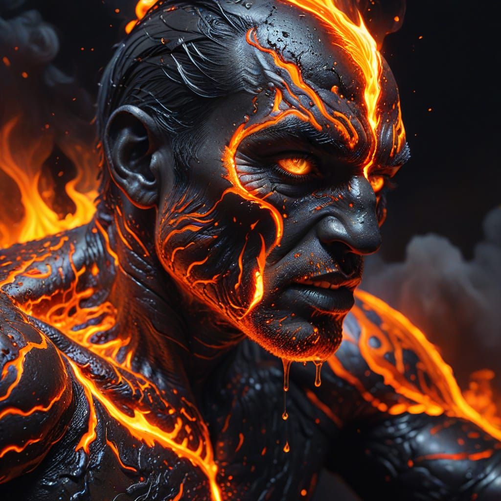 Lava Vomit: A Photorealistic Close-Up Painting
