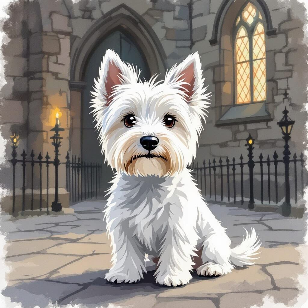 Grey Friars Bobby in Edinburgh, Ghibli Style