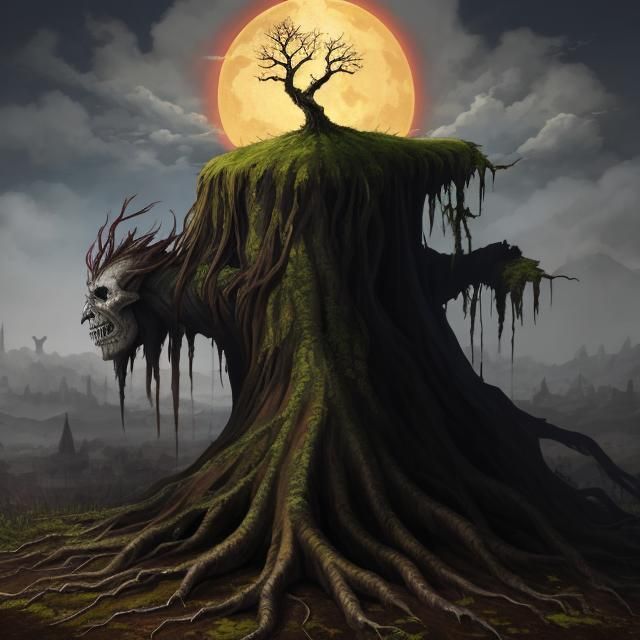 Rotten Blight Tree Roots Illustration