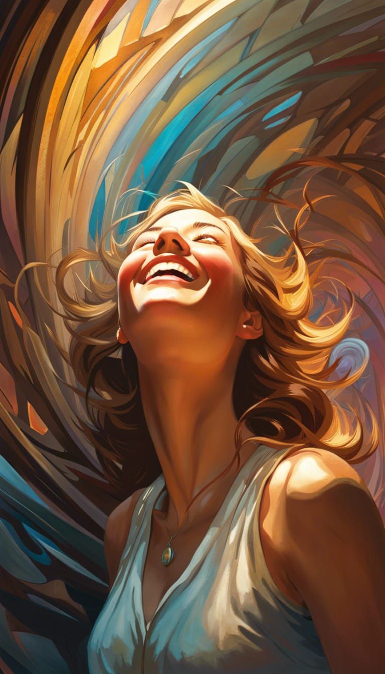 Joyful Person at Tunnel Entrance, Detailed Digital Art