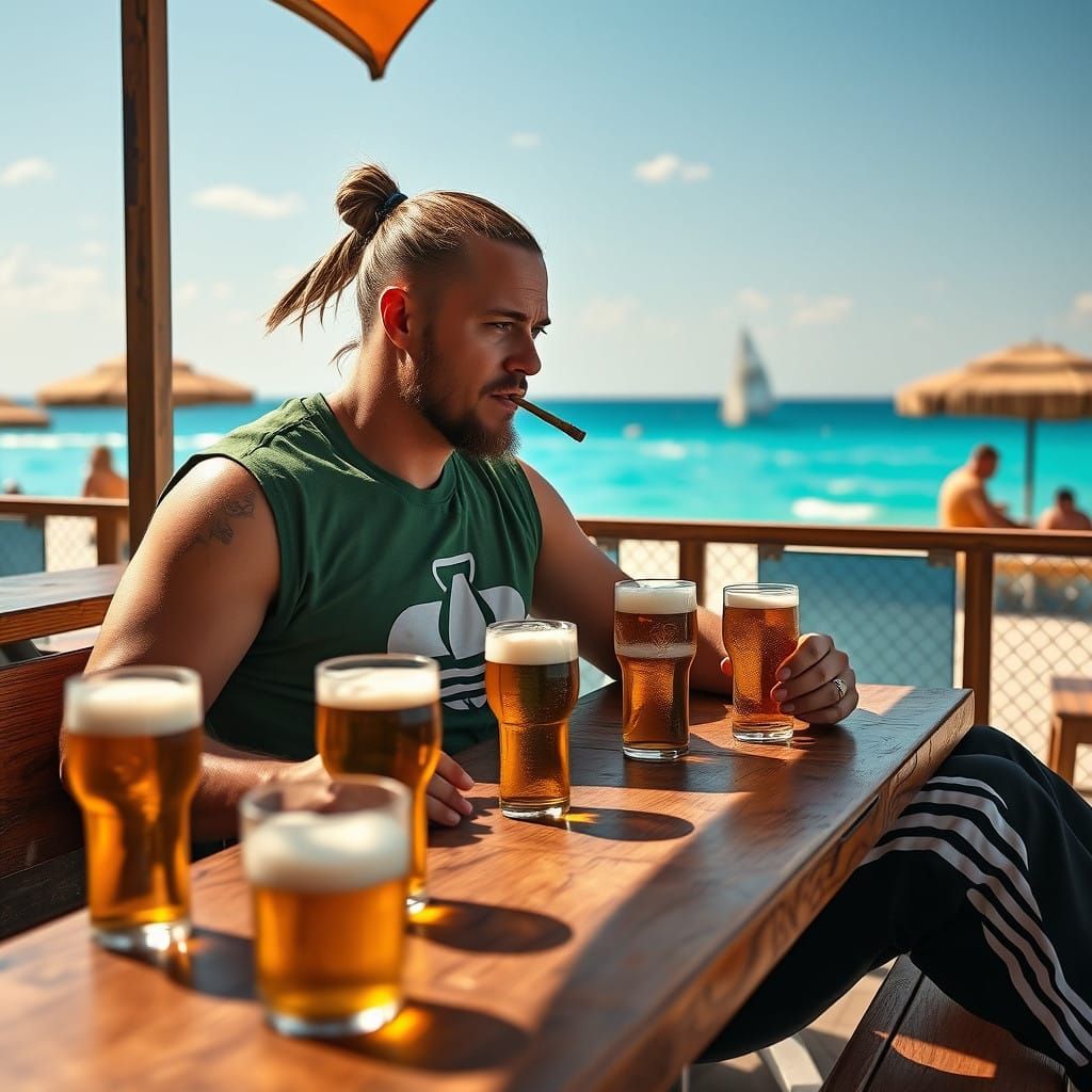Vinny Scaggs, Jersey Shore Superhero, in a Relaxed Beachside...