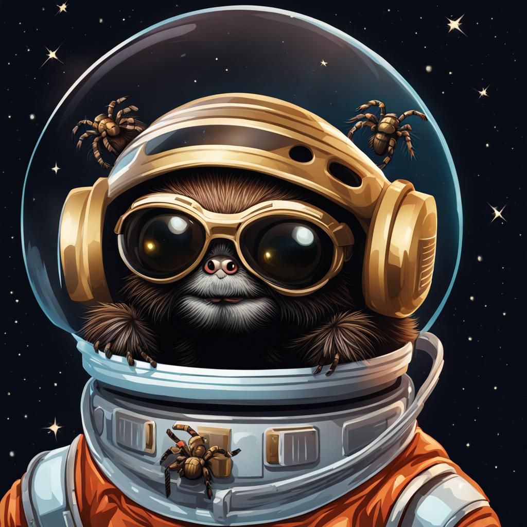 Cute Tarantula in a Space Helmet
