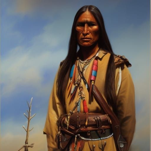 Detailed Apache Portrait in Dynamic Lighting