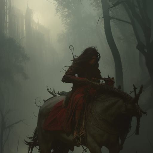 Woman on a headless horse