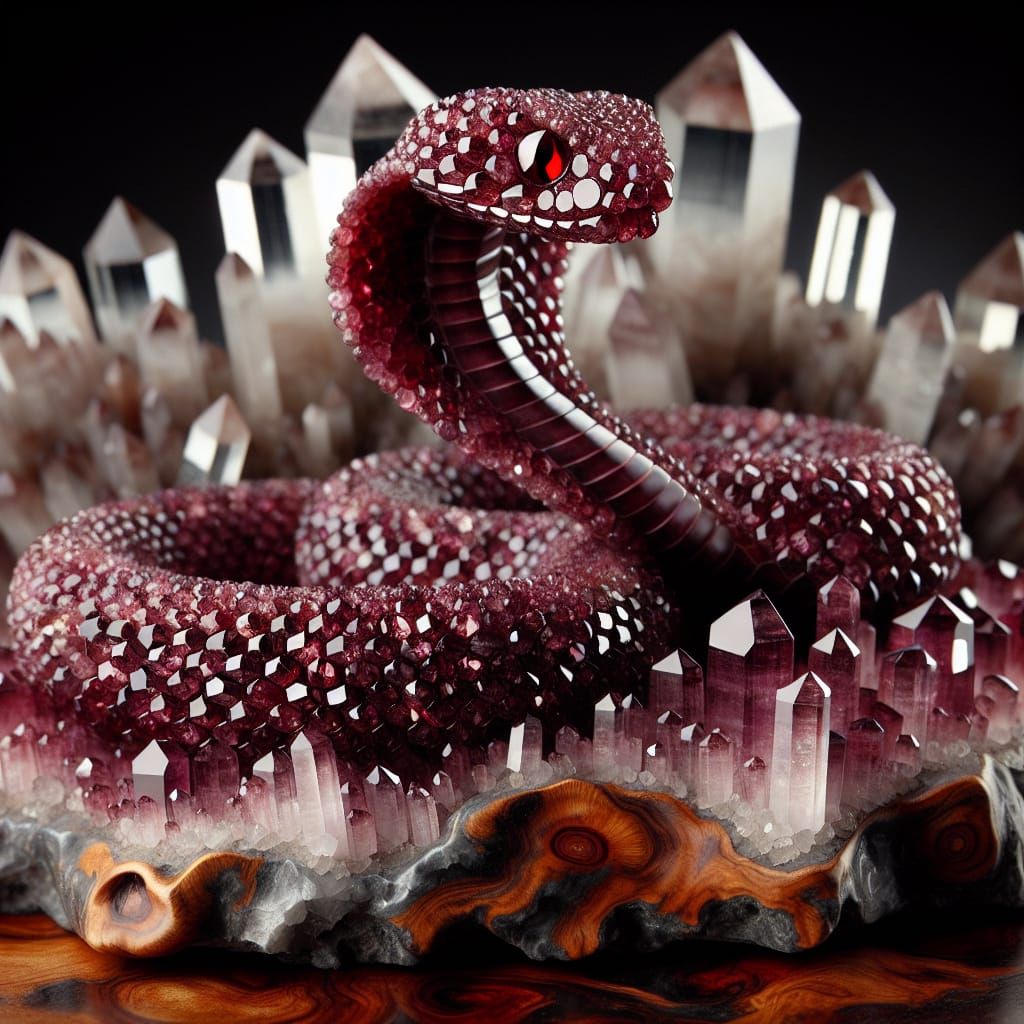 Zircon Crystal Viper on Quartz
