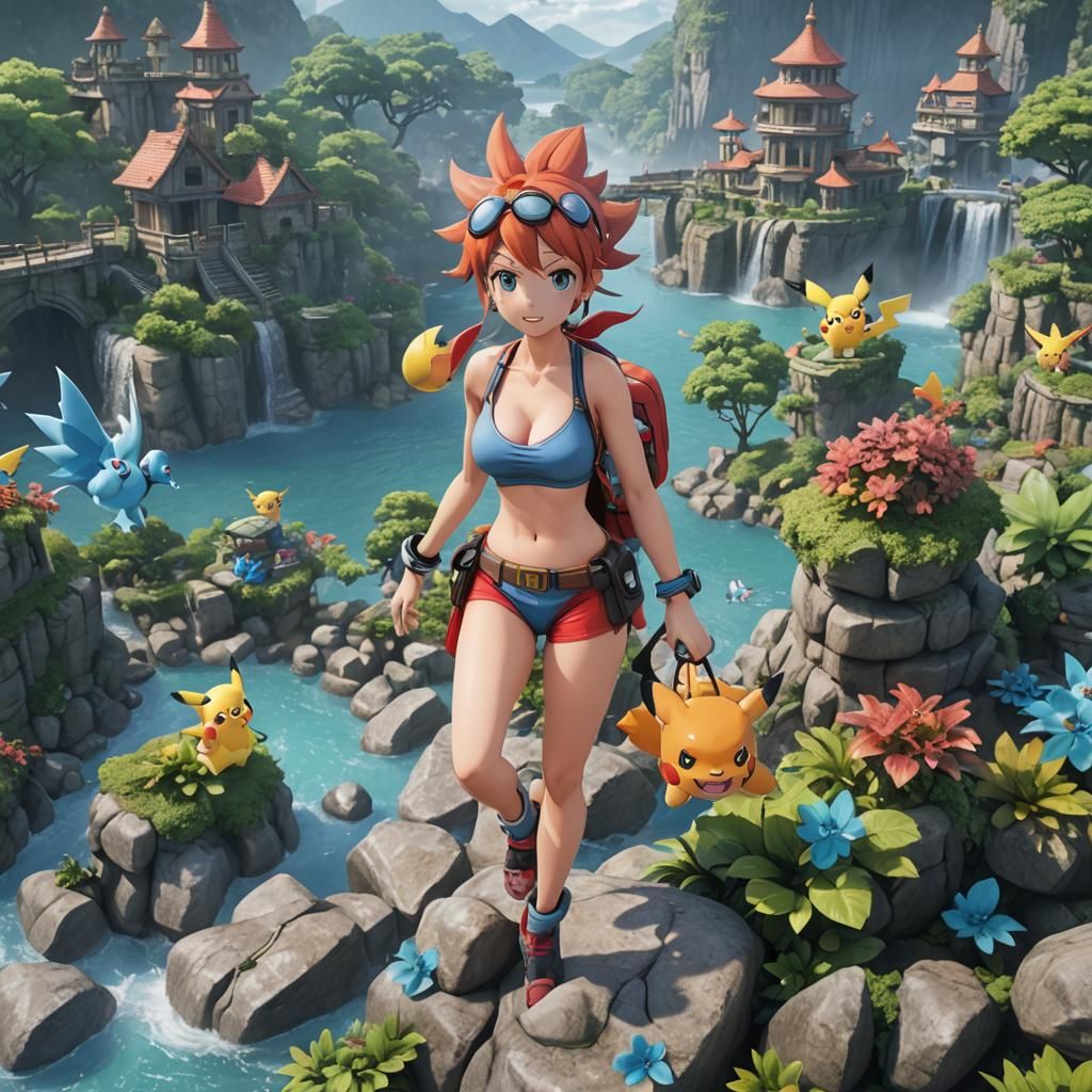 Misty Pokemon in Bikini: Detailed Matte Painting