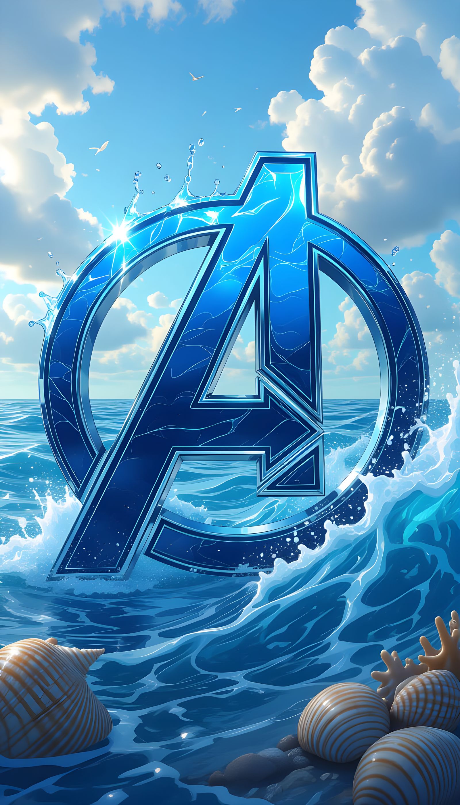 Liquid Avengers Logo with Glowing Aura