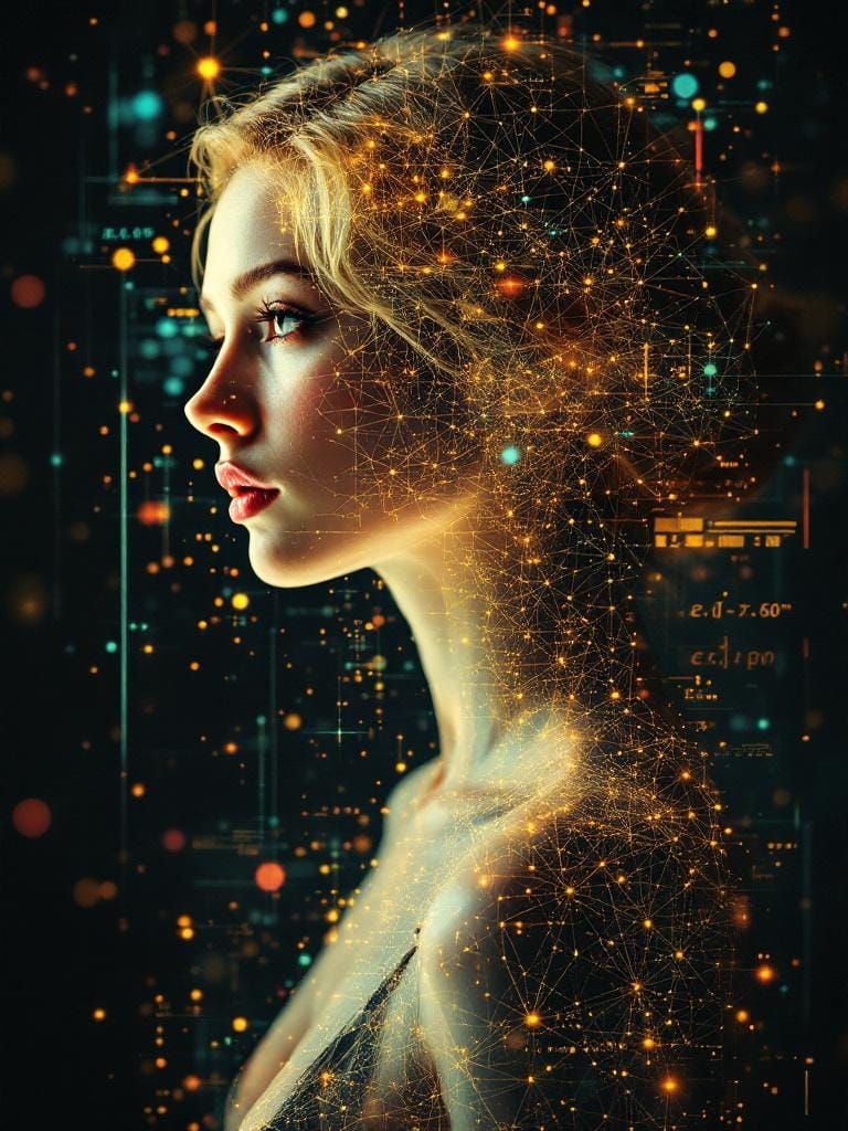 Neural Network Portrait in Glitch Photography Style