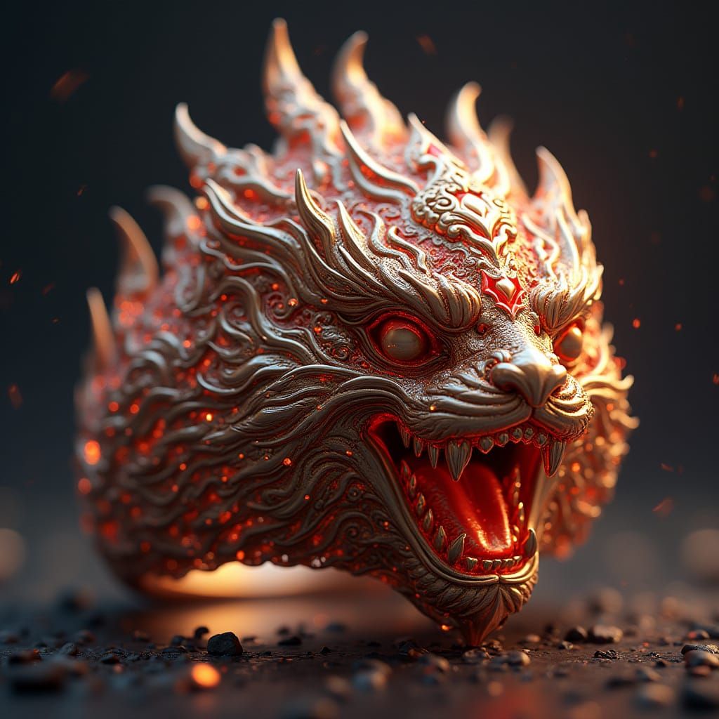 Ornate Ring Entity in 3D Anime Style