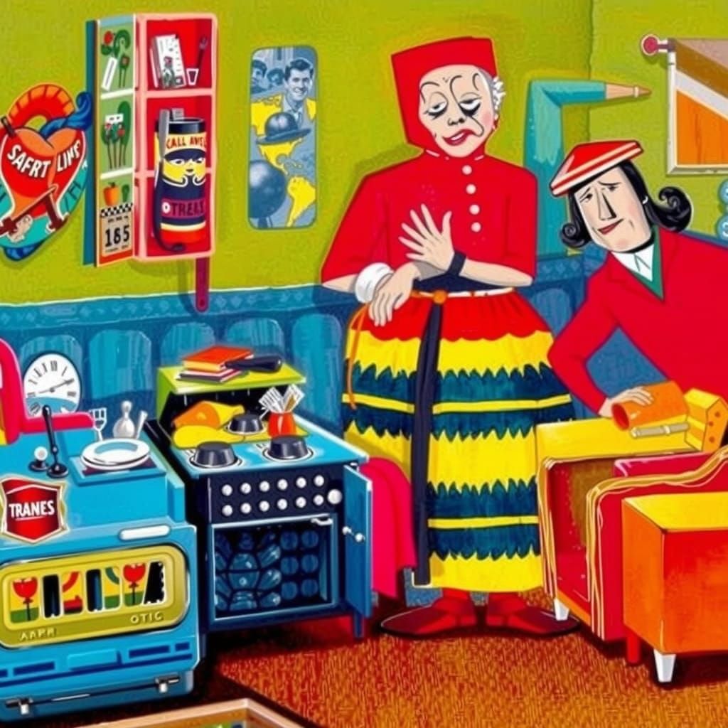 bizarre kitchen scene