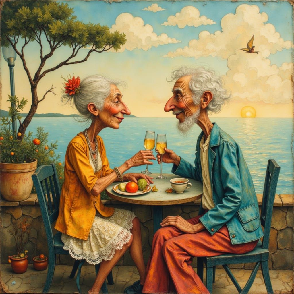 Whimsical Couple Celebrates Anniversary by the Sea