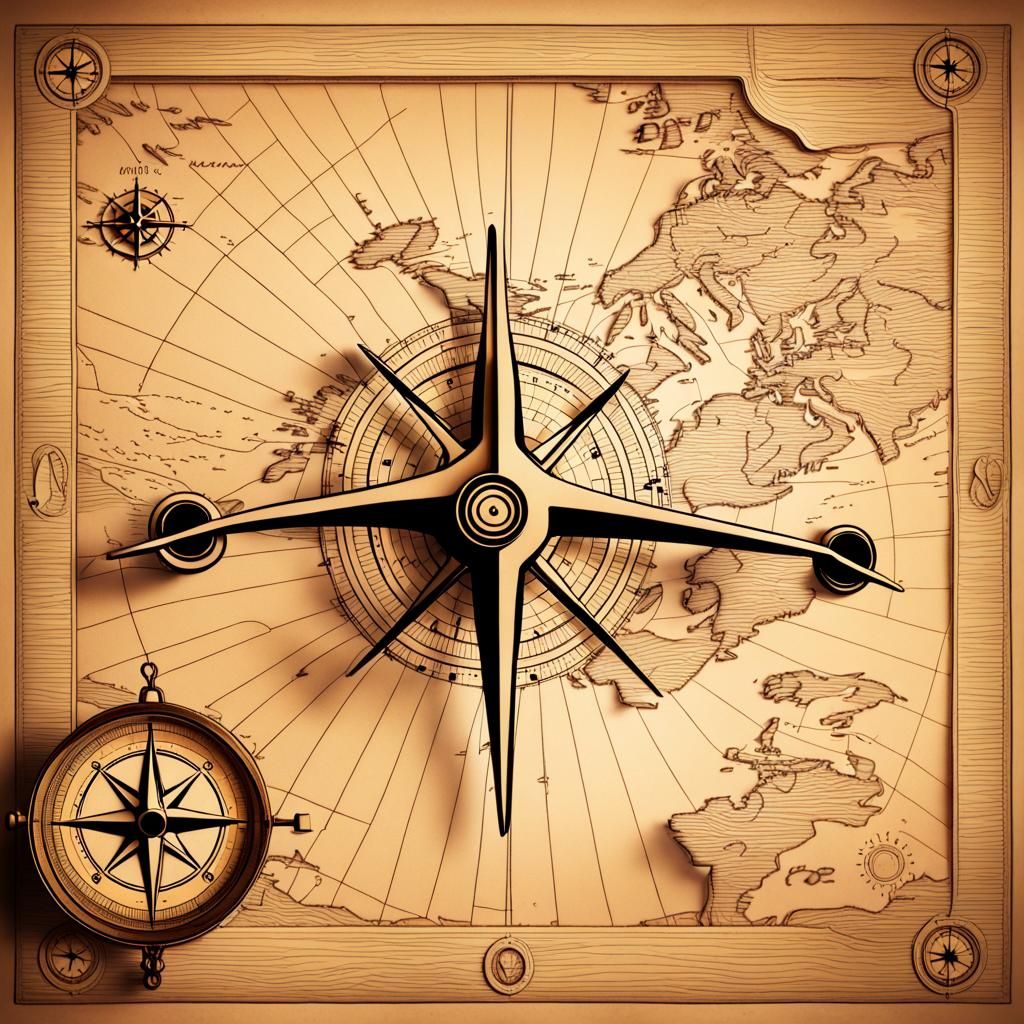 Kirigami Travel Map with Ship and Airplane