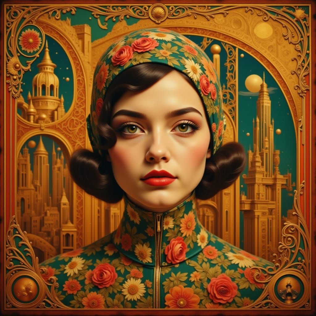 Galactic Ritz Employee of the Month in Wes Anderson Style