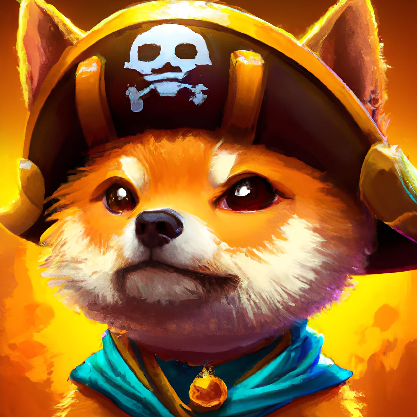 Chibi Shiba Inu Pirate Portrait