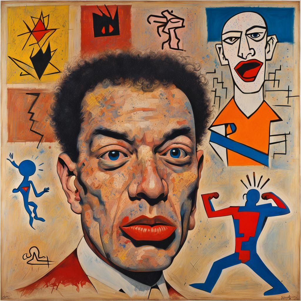 Abstract Superman in Cubist Style