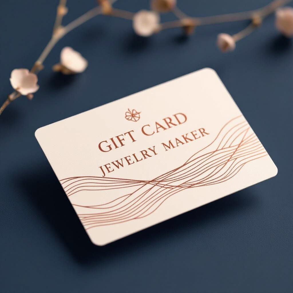 Elegant Minimalist Gift Card Design for Jewelry Maker