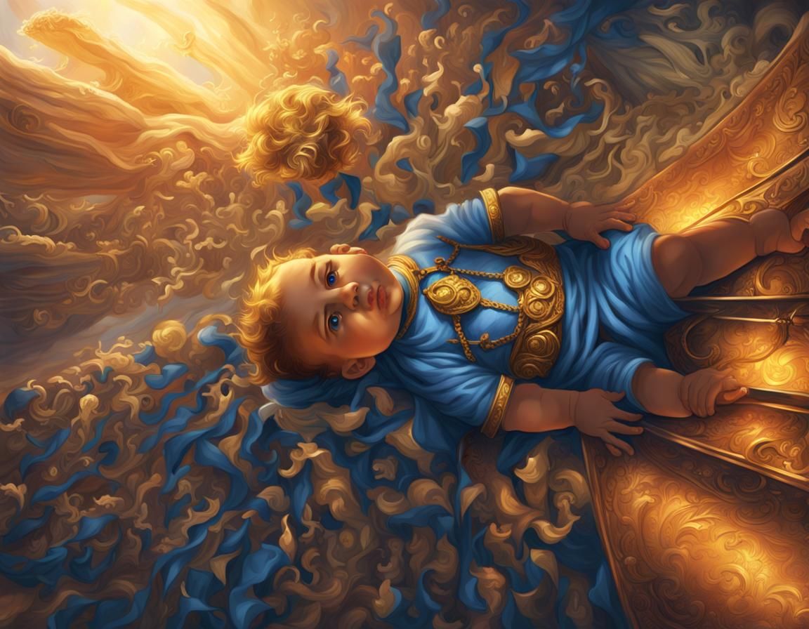 Baby Aurelius on Ornate Throne: Roman Concept Art