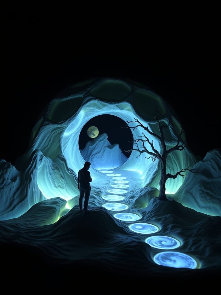 Ceramo-Time Continuum Phosphorescent Art of Hollowness