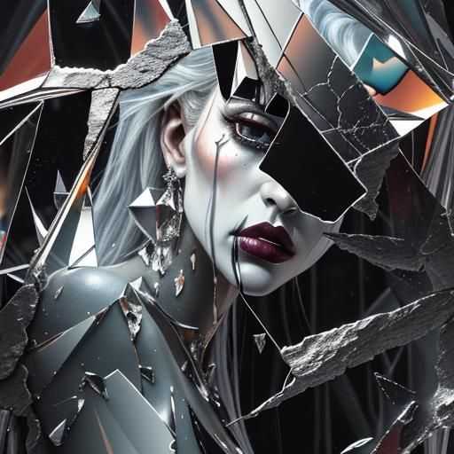 Fragmented Porcelain: A Surreal 3D Rendering