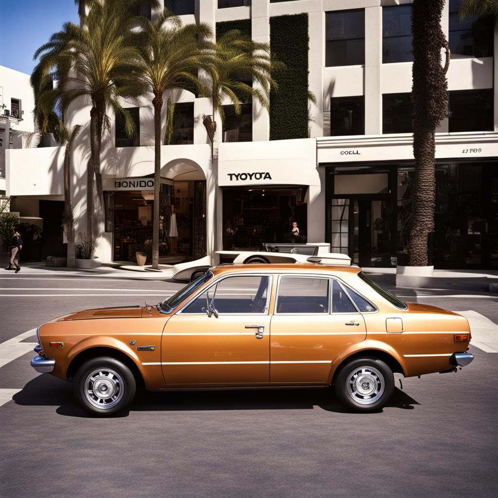1970s Corolla Sedan on Rodeo Drive, L.A.
