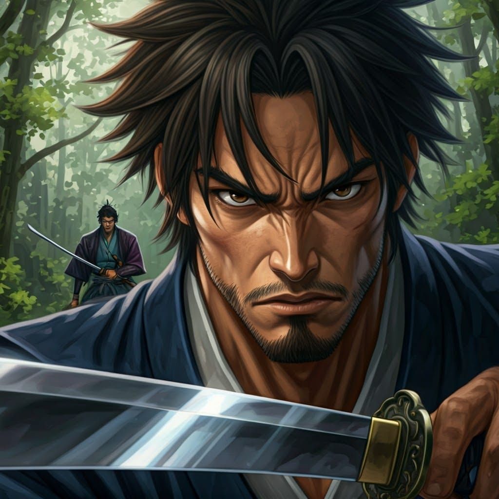 Fierce Samurai Warrior with Katana