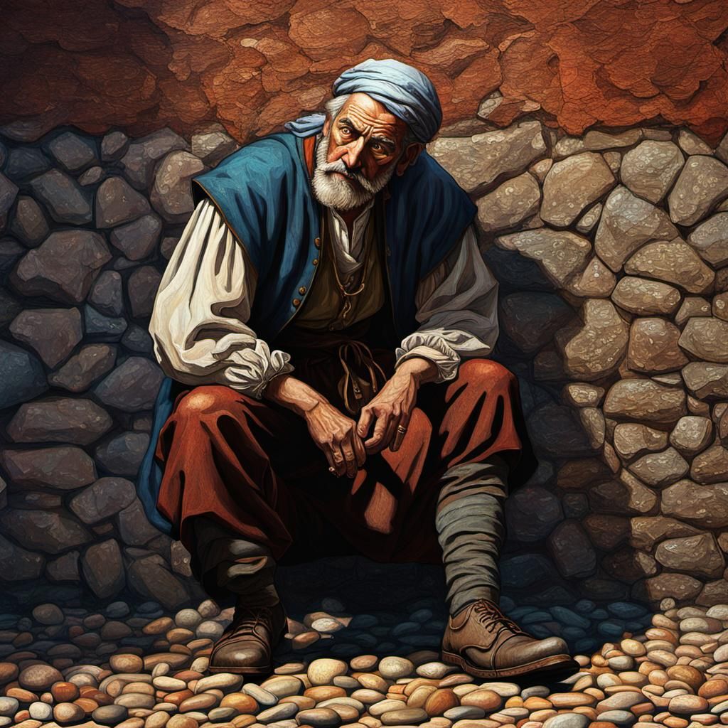 Renaissance Man in Dramatic Lighting, Hyperrealistic Art