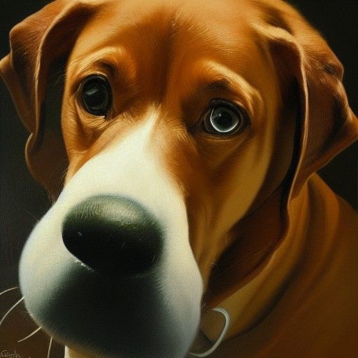 Intense Sniffer in Oil Painting Style