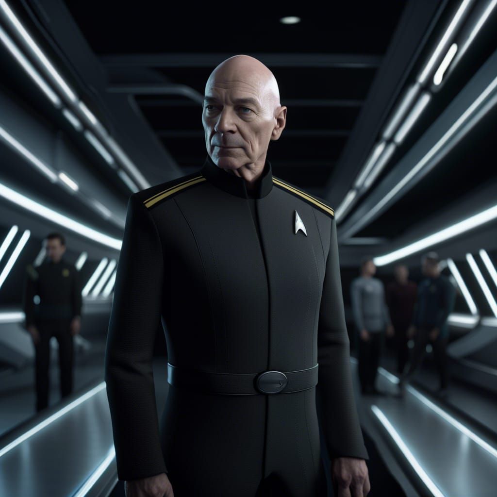 Captain Picard on the Enterprise Bridge in 8K