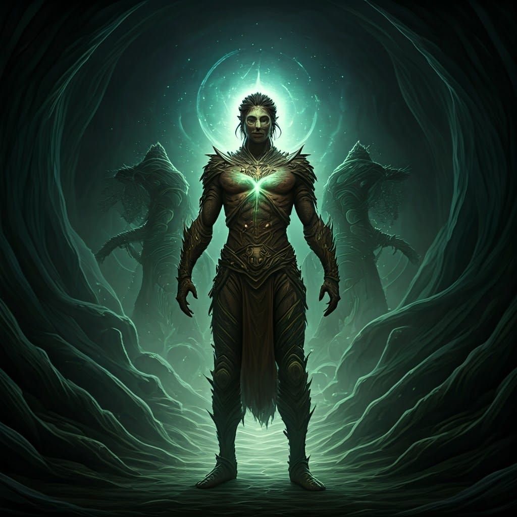 Otherworldly Glowing Scenery with Elemental Treasures