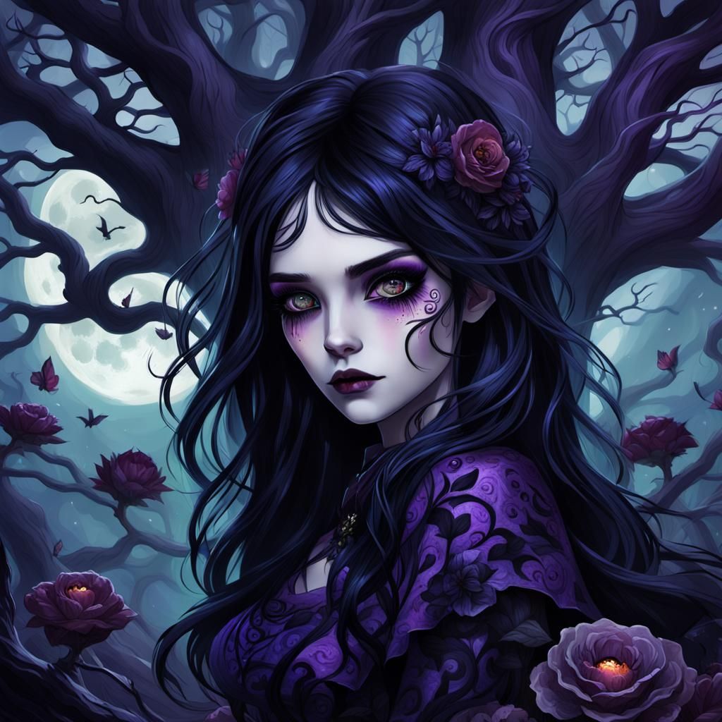 Dark Gothic Alice in Eerie Wonderland