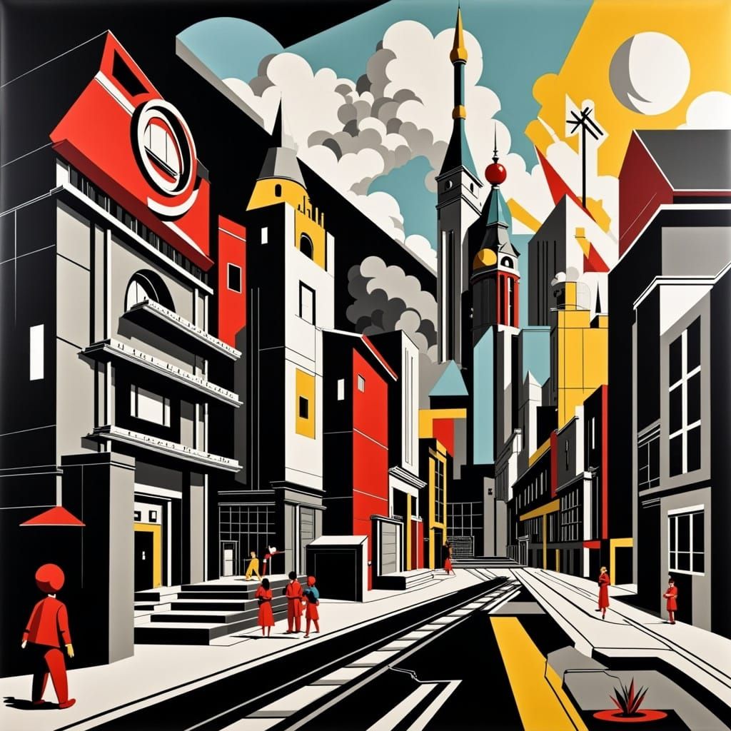 El Lissitzky Style Megalophobic Geometric Composition