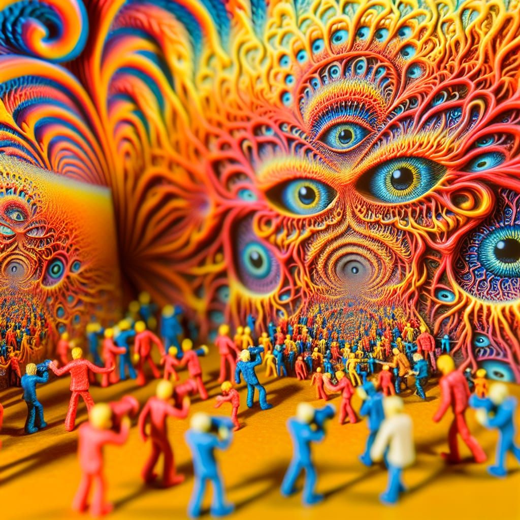 Vibrant Surreal Autostereogram of Subconscious Beauty