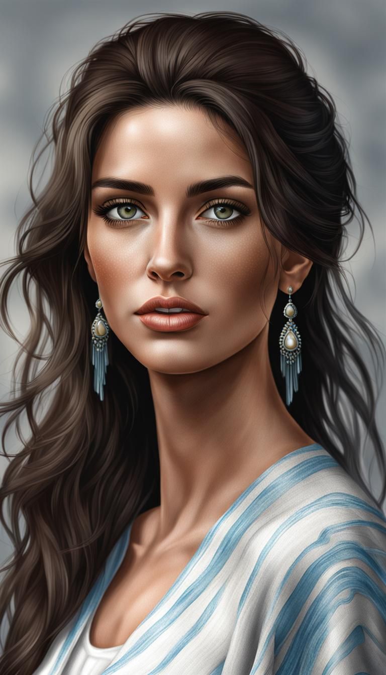 Realistic Portrait of a Young Argentine Woman