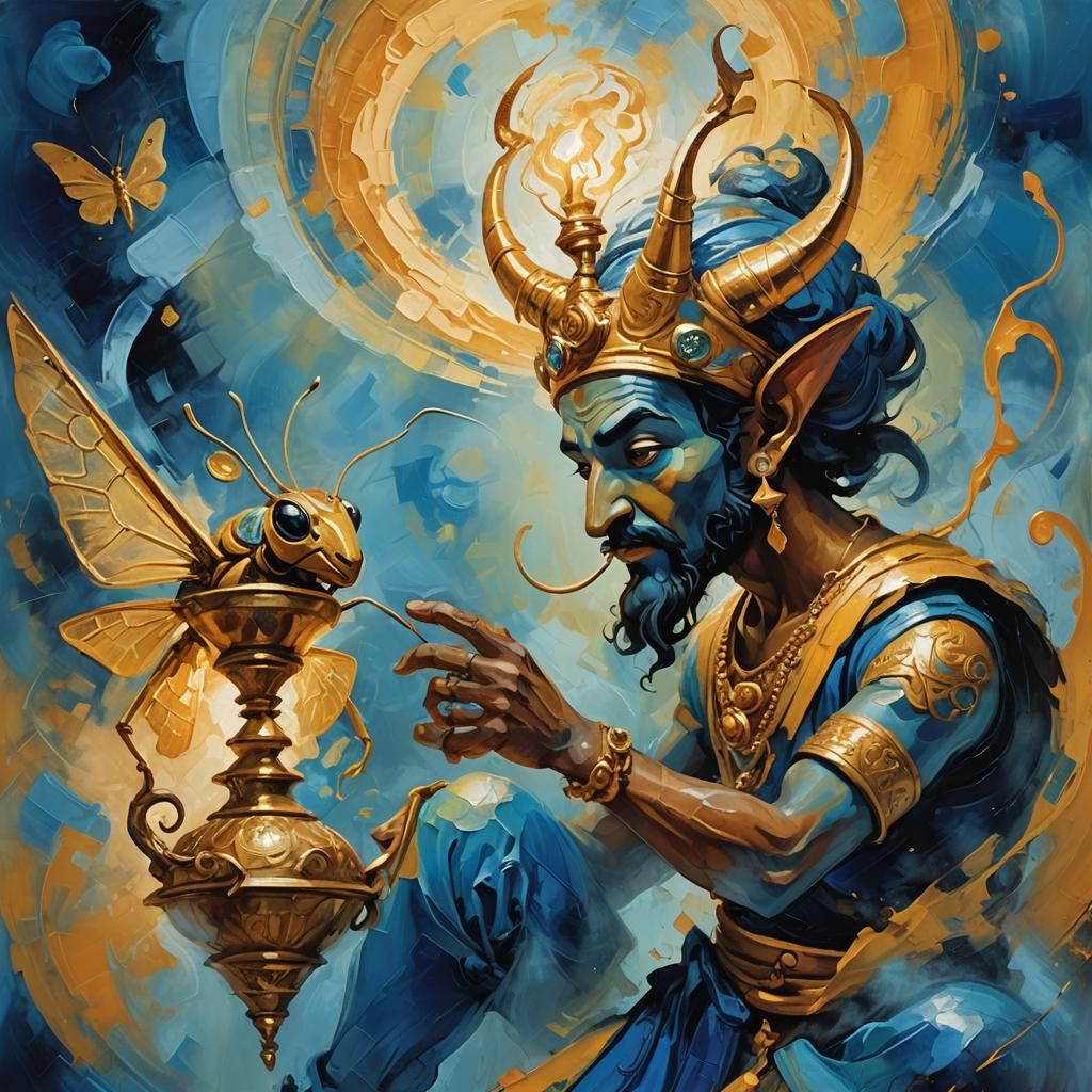 Genie Emerges in Abstract Expressionist Style