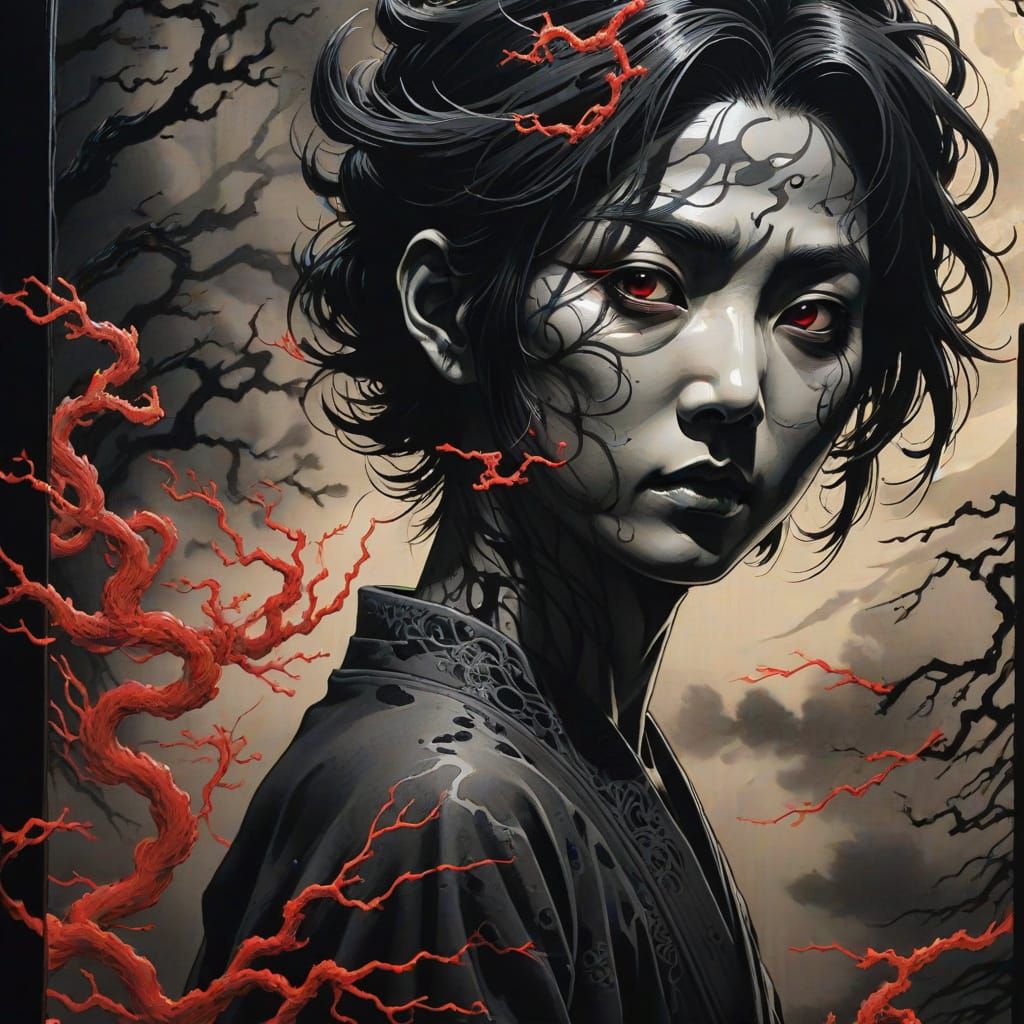 Eerie Japanese Horror Art: Onryo-e Ink Painting