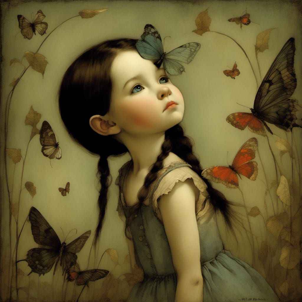 Enchanting Girl in Whimsical Fantasy Style