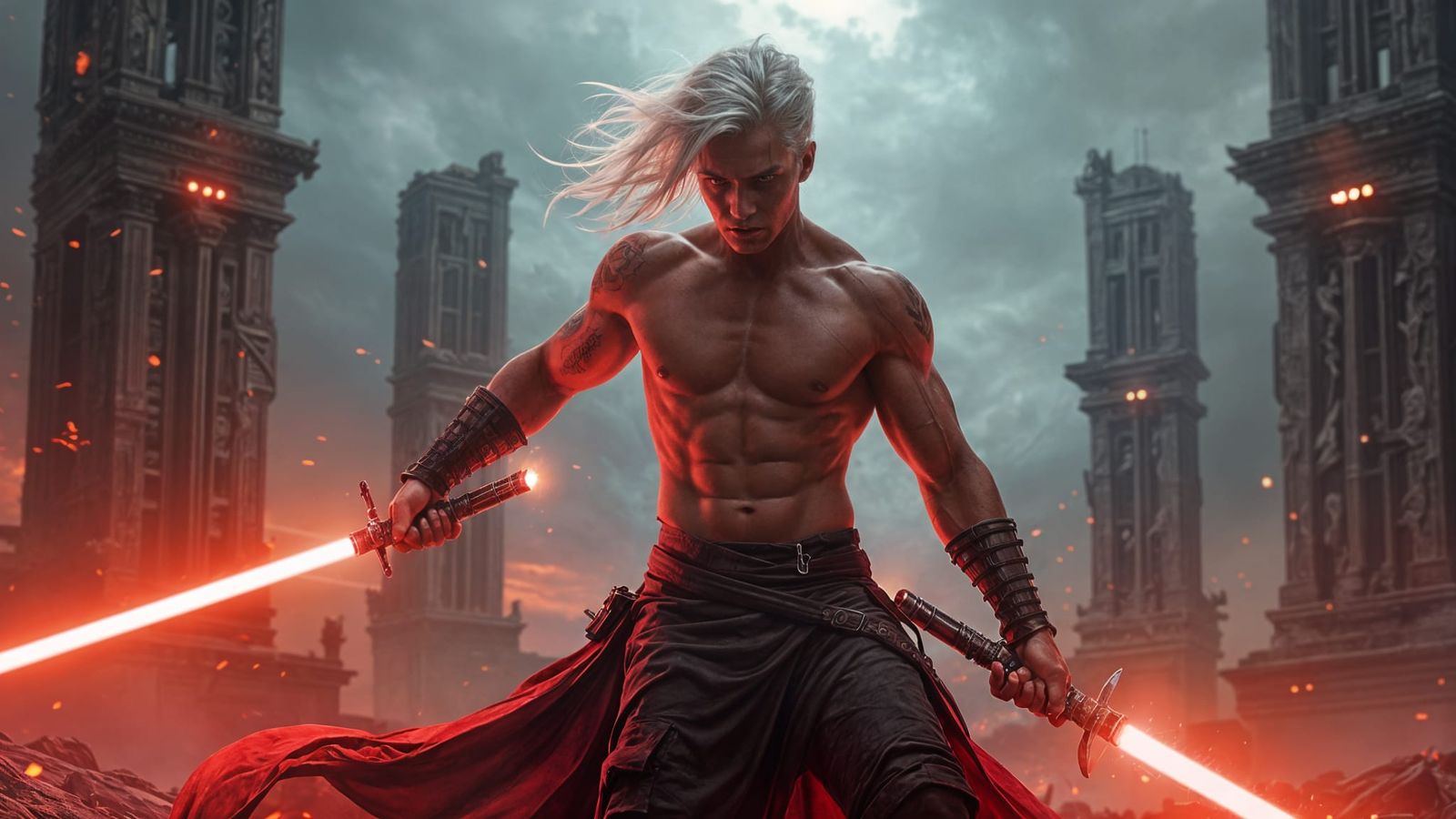 Mighty Red Sith Lord Unleashes Power