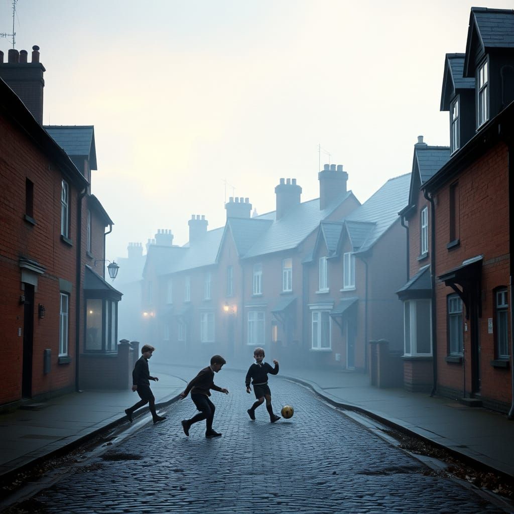 Misty Manchester Street Scene in Classic Style