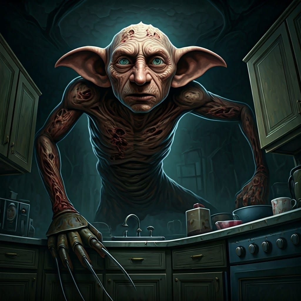 Nightmarish Freddy Krueger Amalgamation in Dark Surrealism