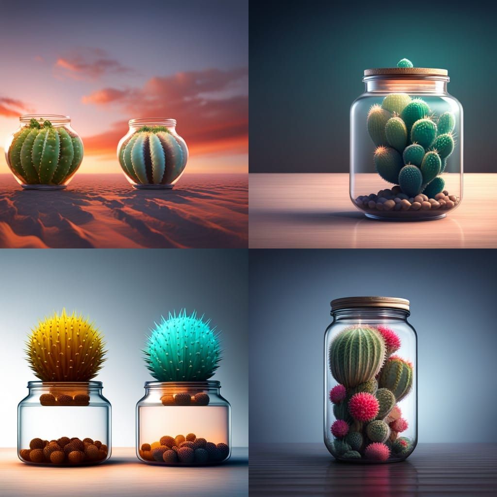 Dancing Cacti in a Jar: Hyperdetailed Concept Art
