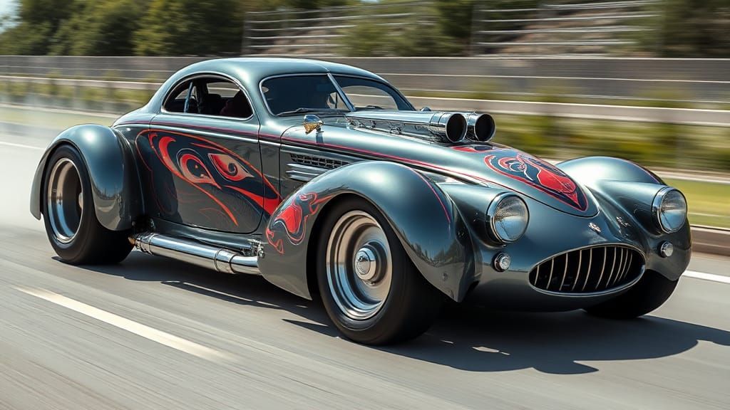 Nitrous Gasser with Manga Graphics in Futuristic Style