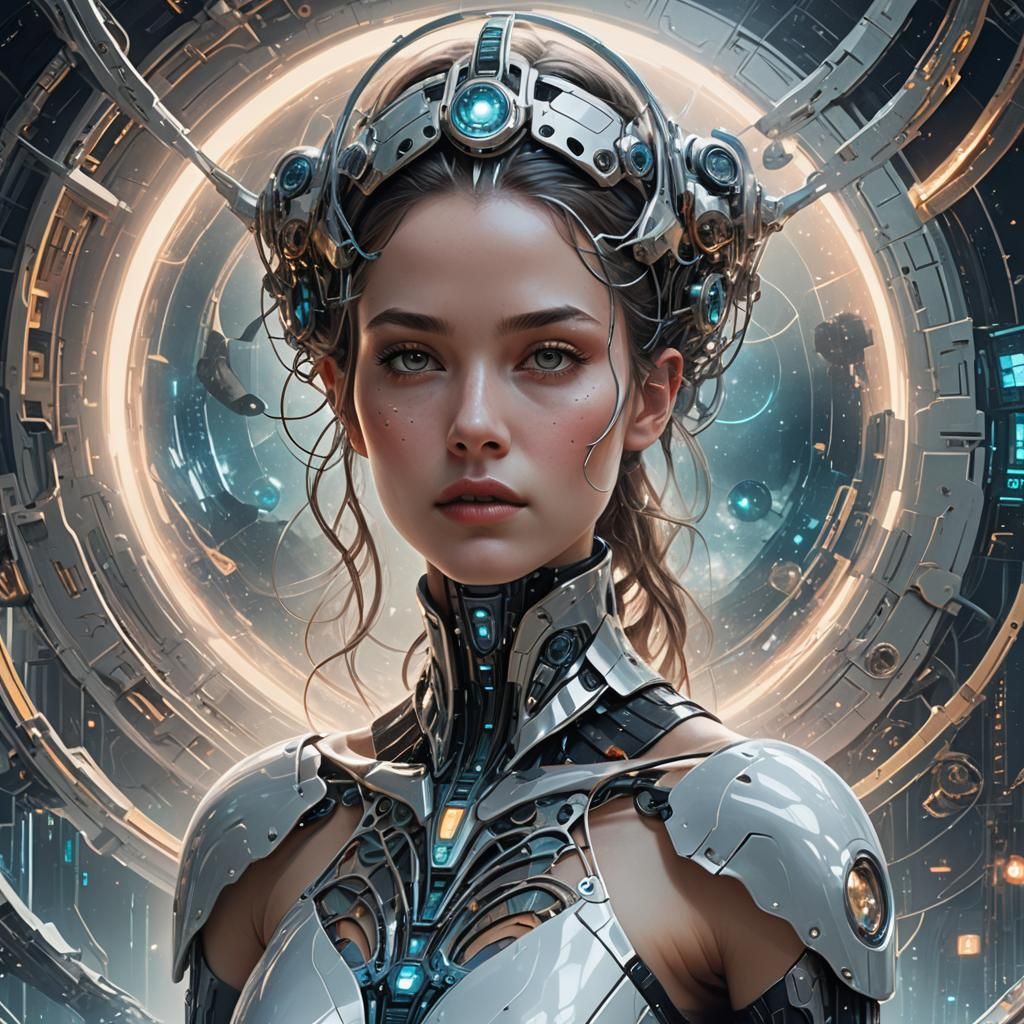 Ethereal Beauty Meets Transhumanism in Surreal Sci-Fi Portra...