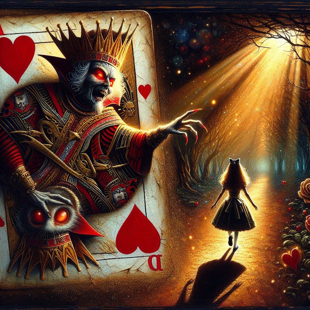 Fantastical Oil Painting of a Mysterious Queen and a Radiant...